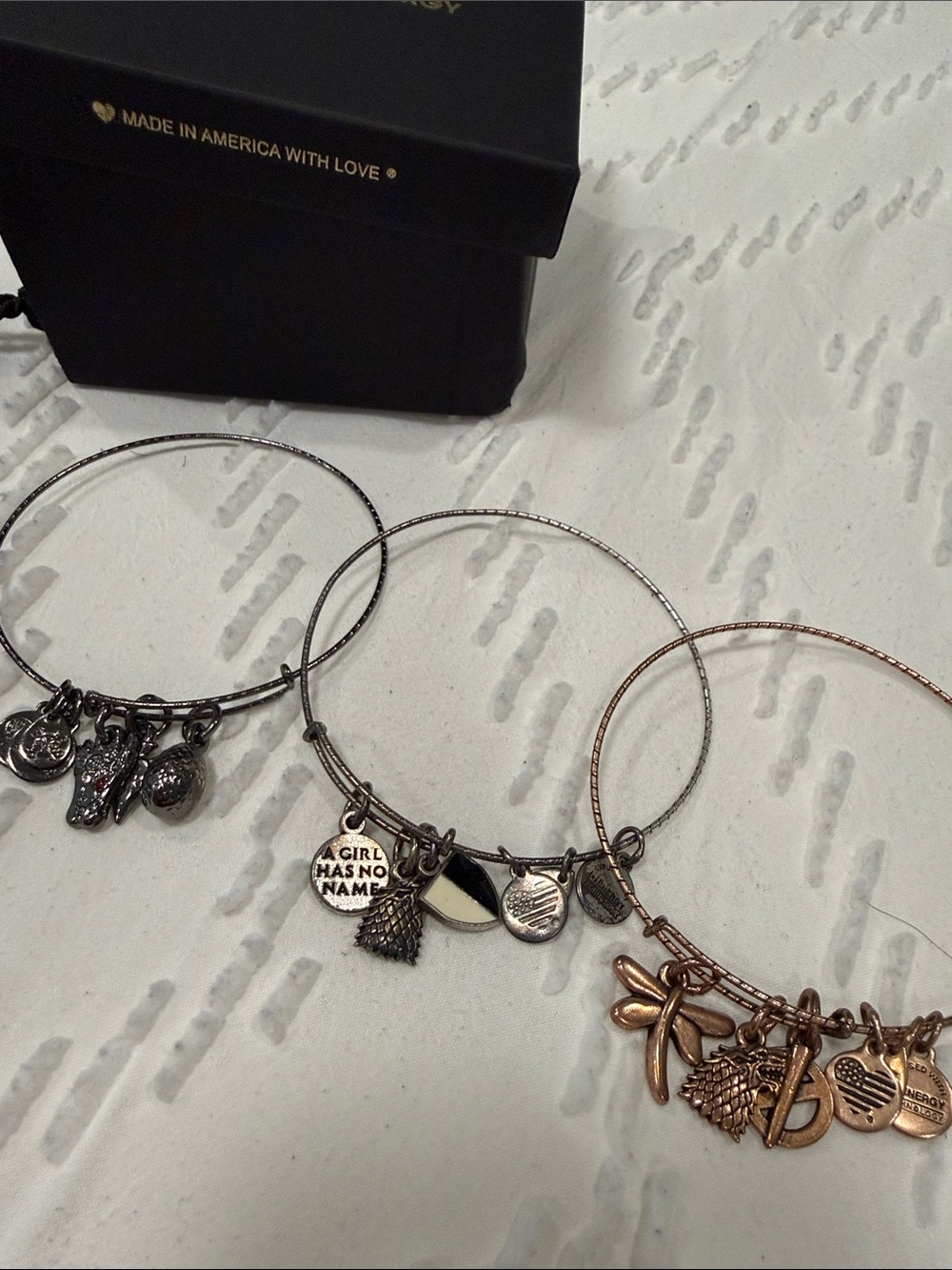 Alex and Ani Mixed Metal Charm Bangle Set of 3 Game of Thrones Limited Edition